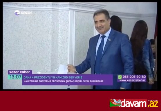 Prezidentliyə namizəd Fərəc Quliyev səs verdi (video)